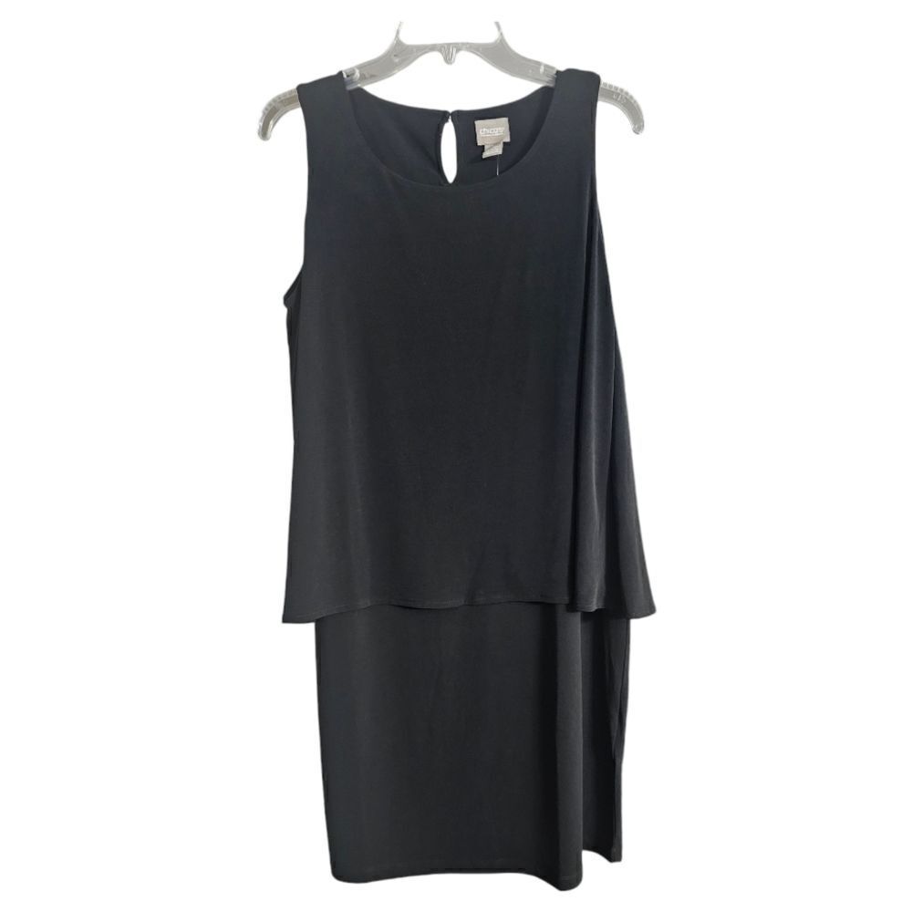 CHICO'S Black Sleeveless Popover‎ Dress - Size 1 NWT
